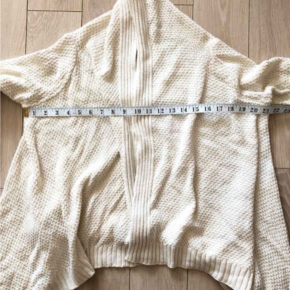 Talbots Waterfall Wool Cotton Blend Cardigan in Cream Size MP - Picture 4 of 12